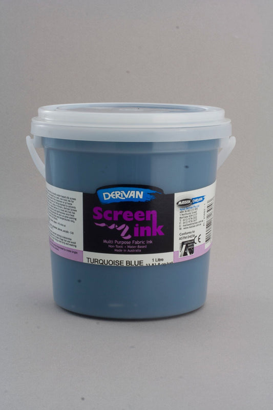 Derivan Screen Ink 1 Litre Turquoise - theartshop.com.au