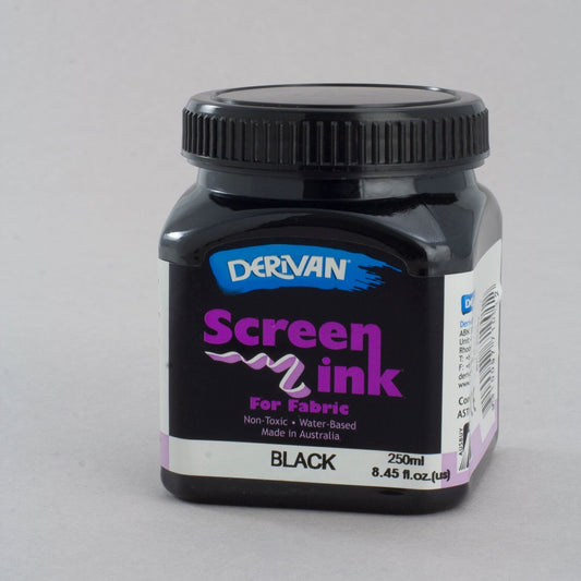 Derivan Screen Ink 250ml Black - theartshop.com.au