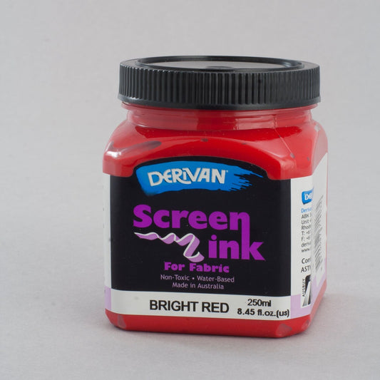 Derivan Screen Ink 250ml Bright Red - theartshop.com.au