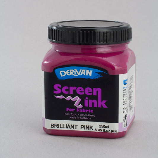 Derivan Screen Ink 250ml Brillant Pink - theartshop.com.au