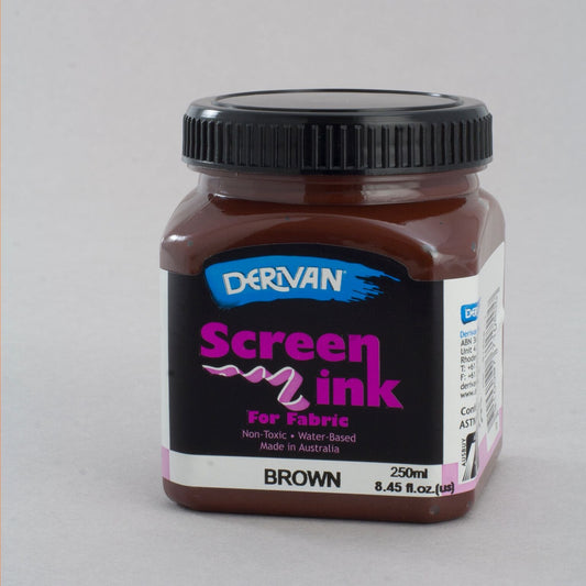 Derivan Screen Ink 250ml Brown - theartshop.com.au