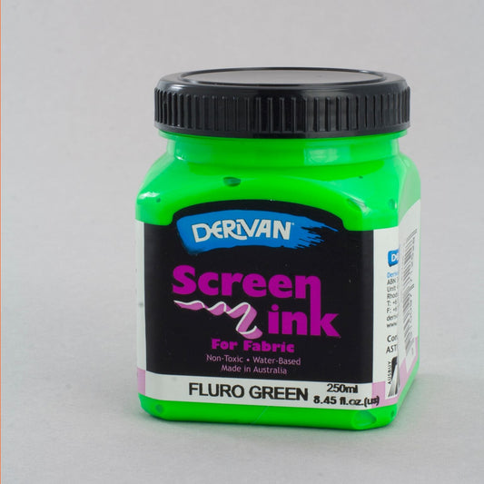 Derivan Screen Ink 250ml Fluro Green - theartshop.com.au