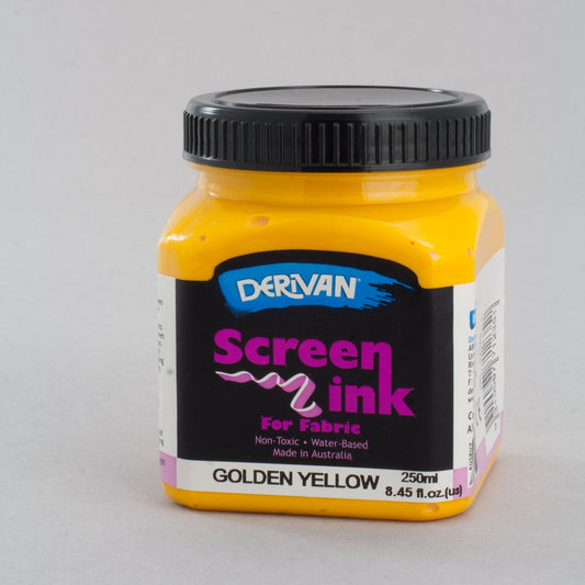 Derivan Screen Ink 250ml Golden Yellow - theartshop.com.au