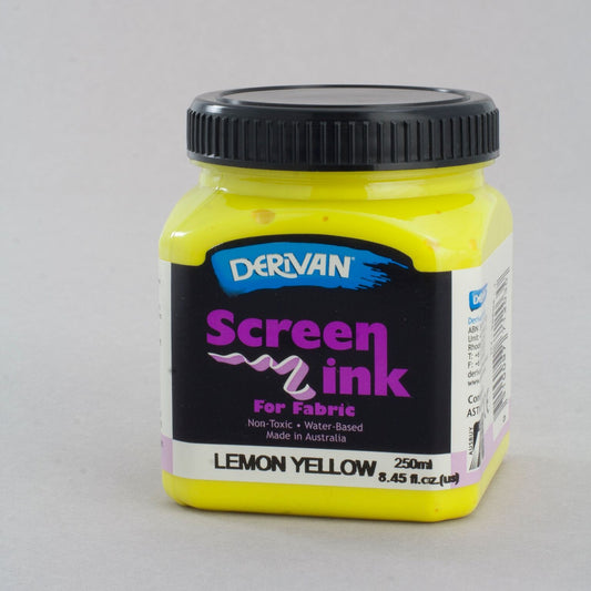 Derivan Screen Ink 250ml Lemon Yellow - theartshop.com.au
