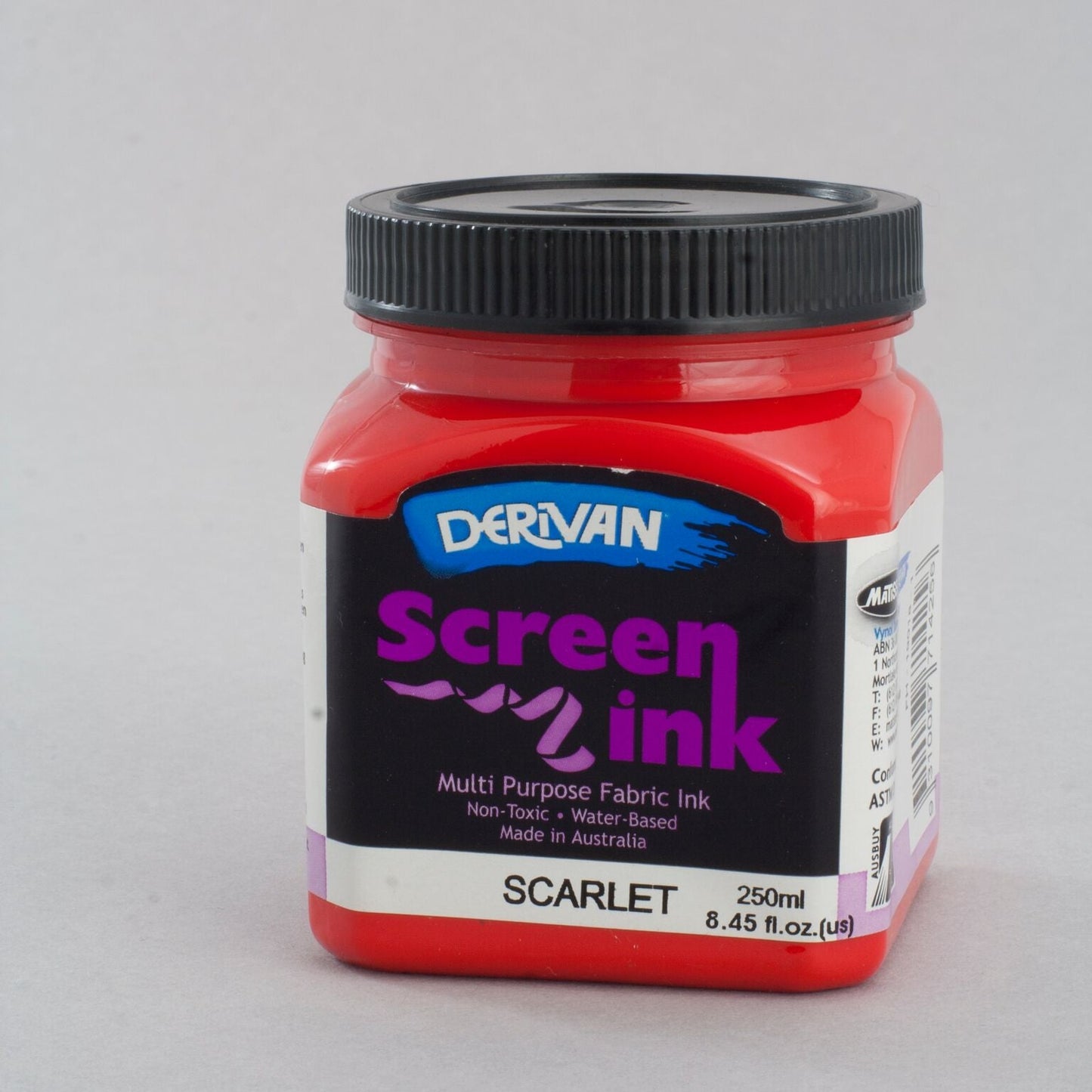 Derivan Screen Ink 250ml Scarlet - theartshop.com.au