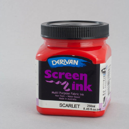 Derivan Screen Ink 250ml Scarlet - theartshop.com.au