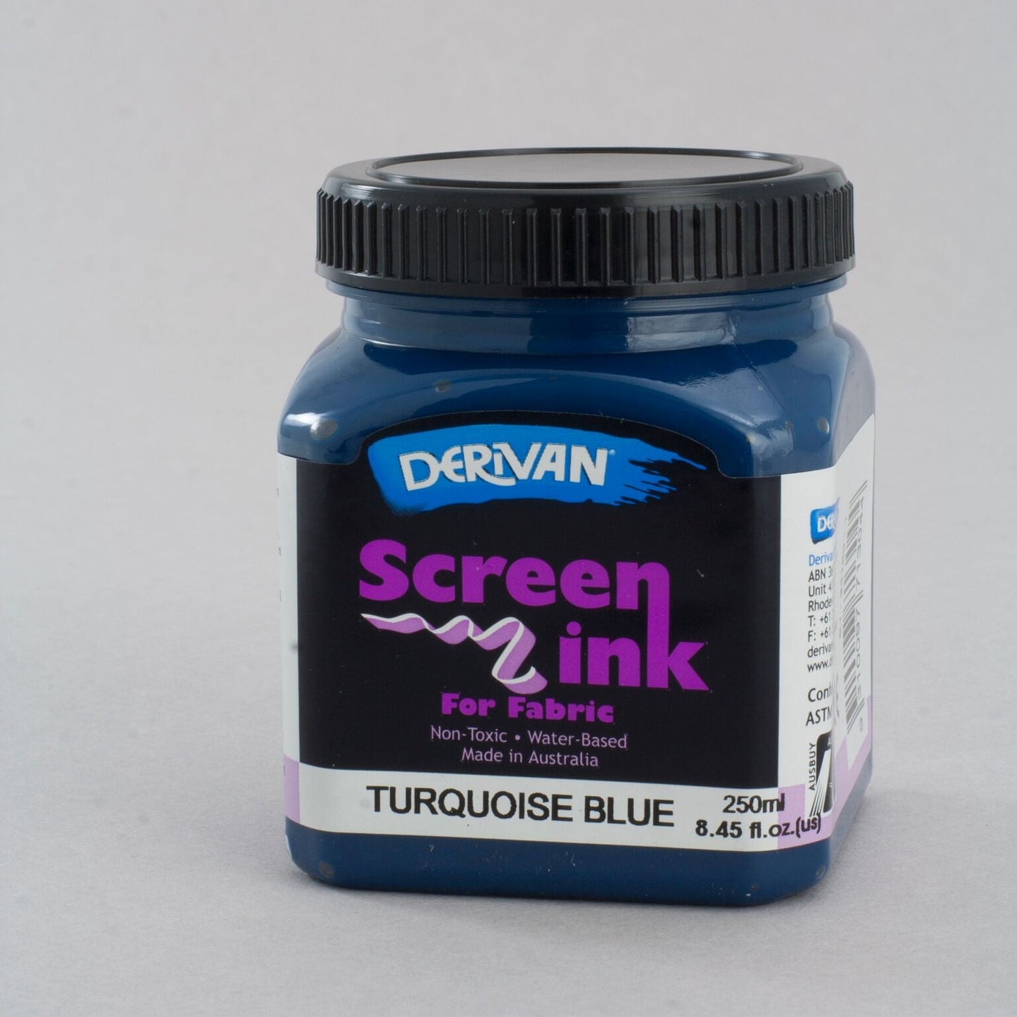 Derivan Screen Ink 250ml Turquoise Blue - theartshop.com.au