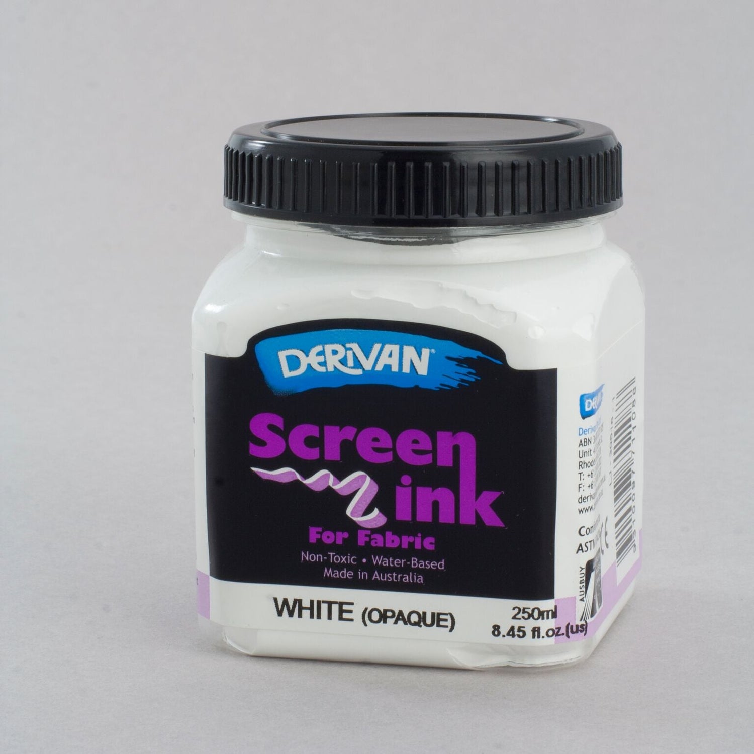 Derivan Screen Ink 250ml White (Opaque) - theartshop.com.au