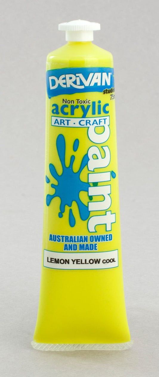 Derivan Student 75ml Lemon Yellow Cool - theartshop.com.au