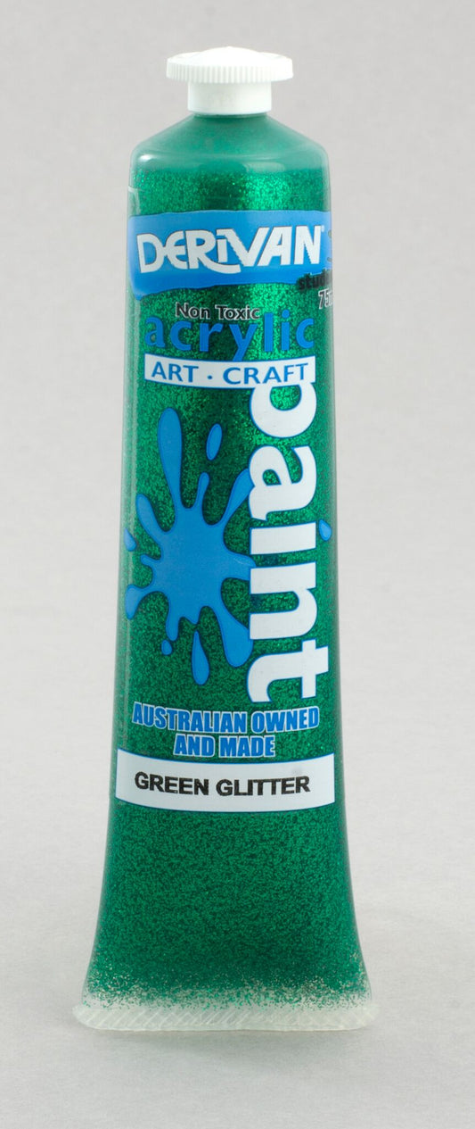 Derivan Students 75ml Green Glitter - theartshop.com.au