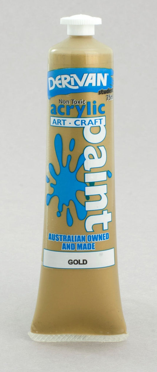 Derivan Students 75ml Metallic Gold - theartshop.com.au