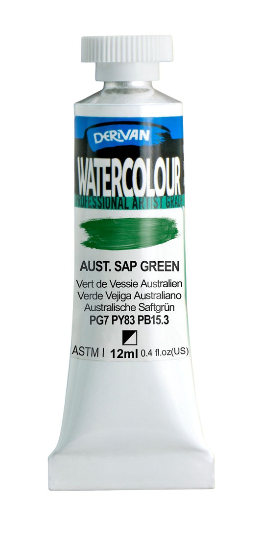 Derivan Watercolour 12ml Aust Sap Green - theartshop.com.au