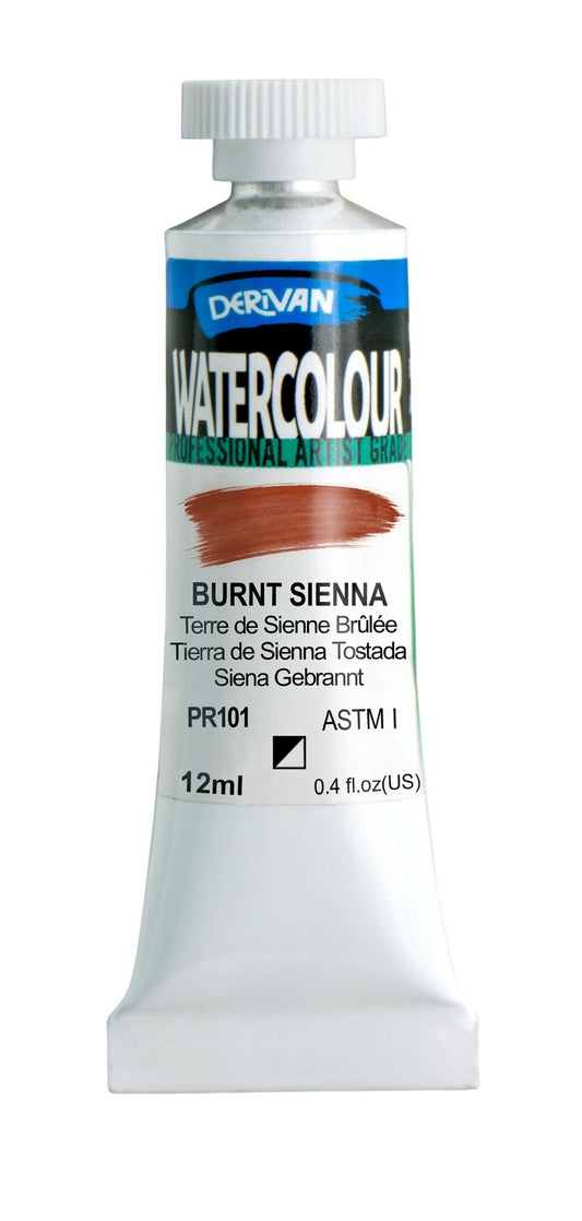 Derivan Watercolour 12ml Burnt Sienna - theartshop.com.au