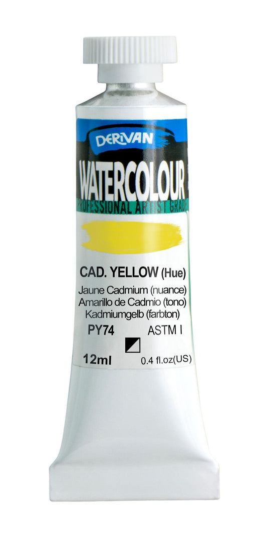 Derivan Watercolour 12ml Cad Yellow Hue - theartshop.com.au
