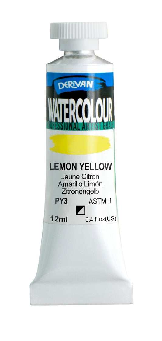 Derivan Watercolour 12ml Lemon Yellow - theartshop.com.au