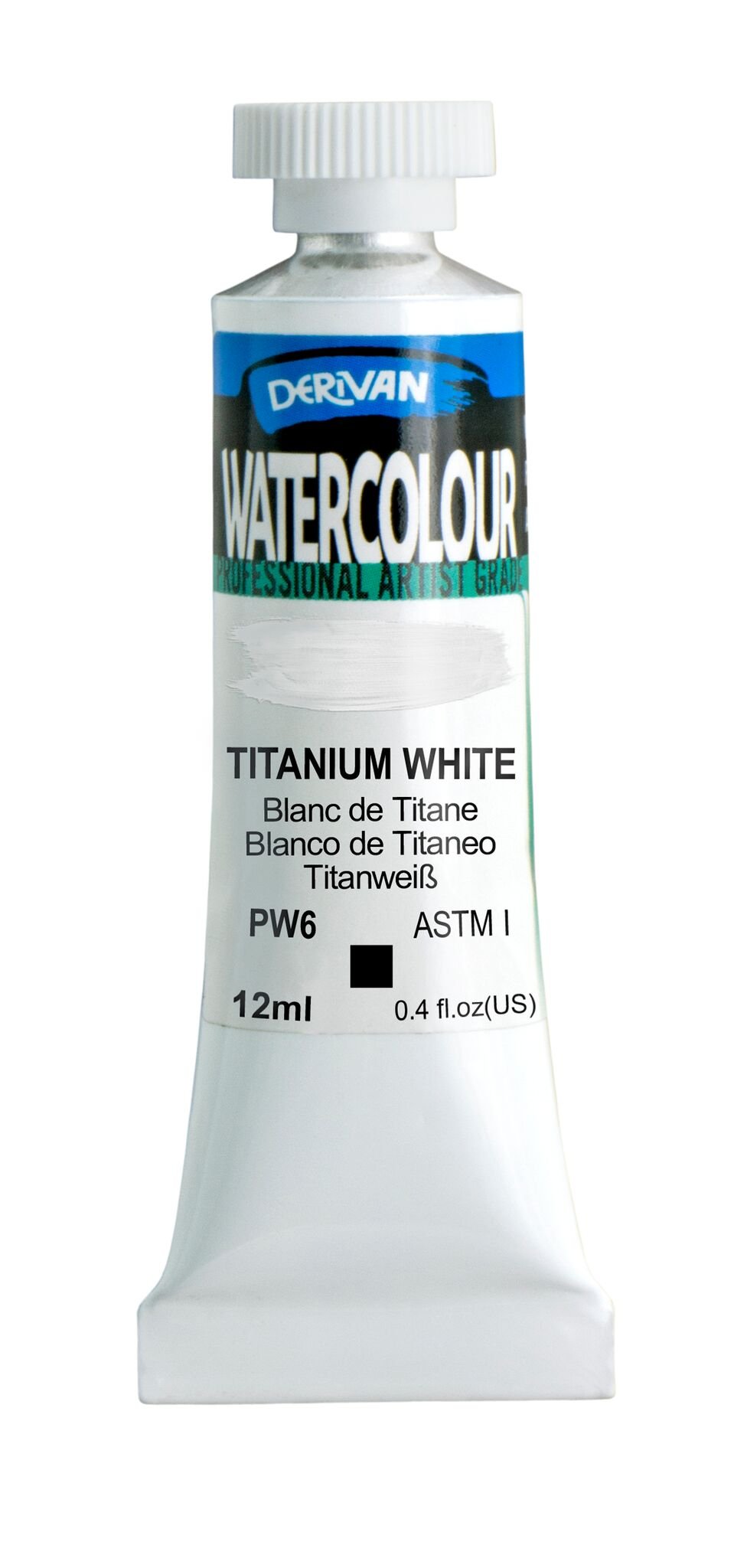 Derivan Watercolour 12ml Titanium White - theartshop.com.au