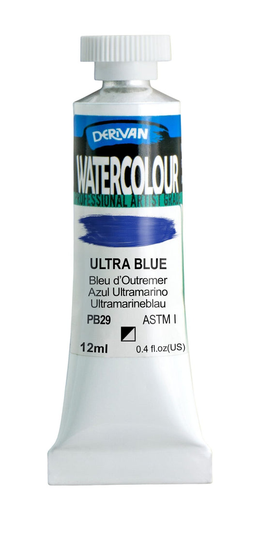Derivan Watercolour 12ml Ultra Blue - theartshop.com.au