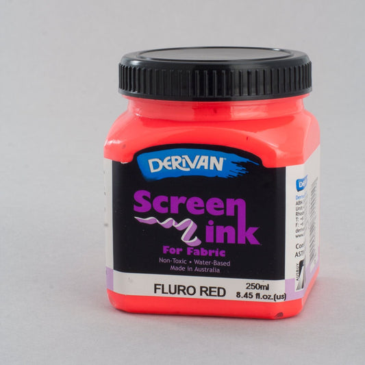 DerivanScreen Ink 250ml Fluro Red - theartshop.com.au