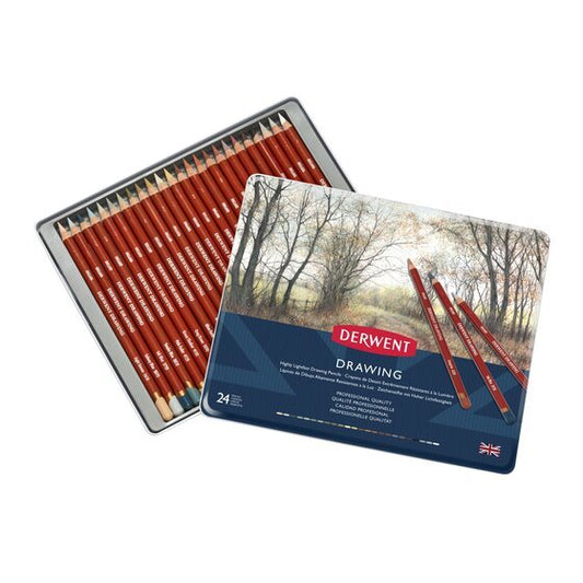 Derwent Drawing Pencils Tin 24 - theartshop.com.au