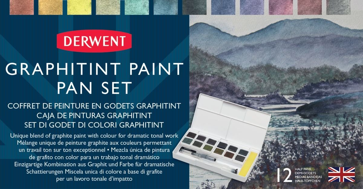 Derwent Graphitint Paint Pan Set 12 - theartshop.com.au