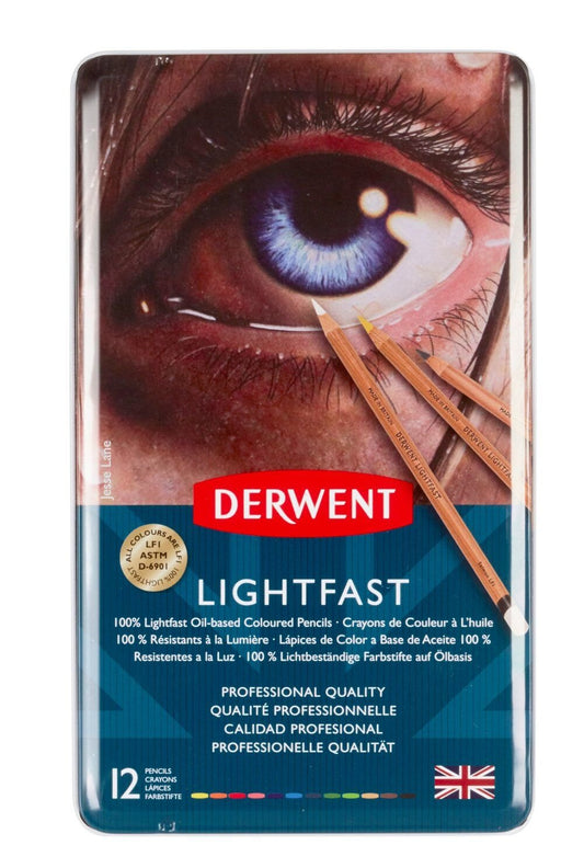 Derwent Lightfast Tin 12 - theartshop.com.au