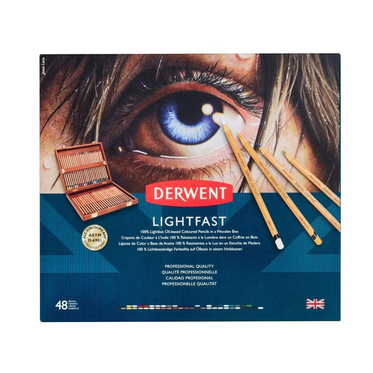 Derwent Lightfast Wooden Box 48 - theartshop.com.au