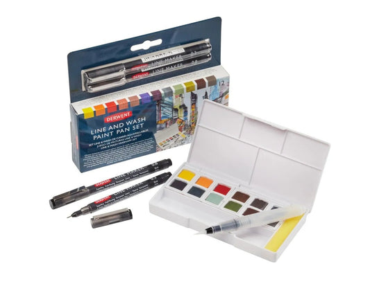 Derwent Line & Wash Paint Pan Set - theartshop.com.au