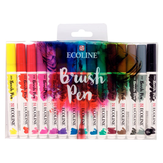Ecoline Brush Pen Set 15 - theartshop.com.au