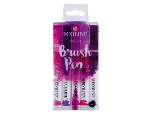 Ecoline Brush Pen Set 5 Violet - theartshop.com.au