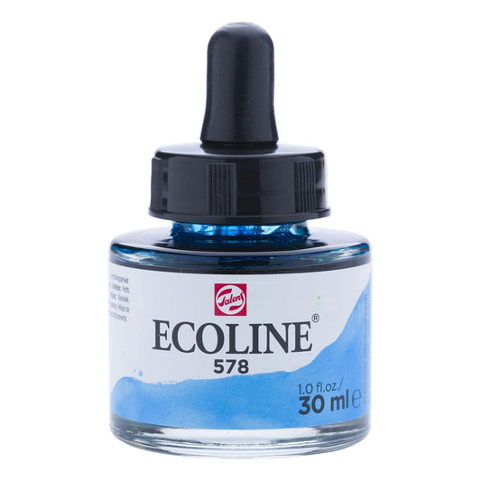 Ecoline Liquid Watercolour 30ml 578 Sky Blue Cyan - theartshop.com.au
