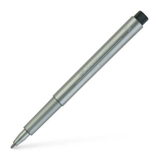 Faber Pitt Marker 1.5mm Metallic Silver - theartshop.com.au
