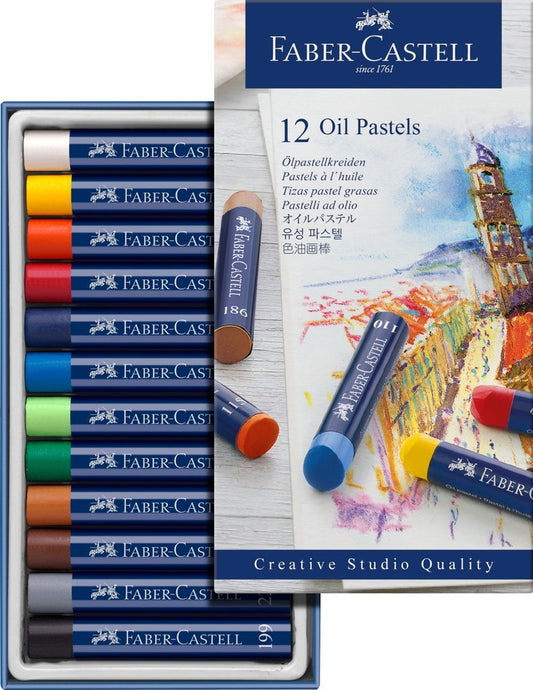 Faber Studio Oil Pastel 12 Asst - theartshop.com.au
