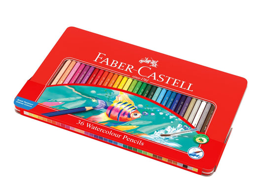 Faber Watercolour Pencils Gift Tin 36 - theartshop.com.au