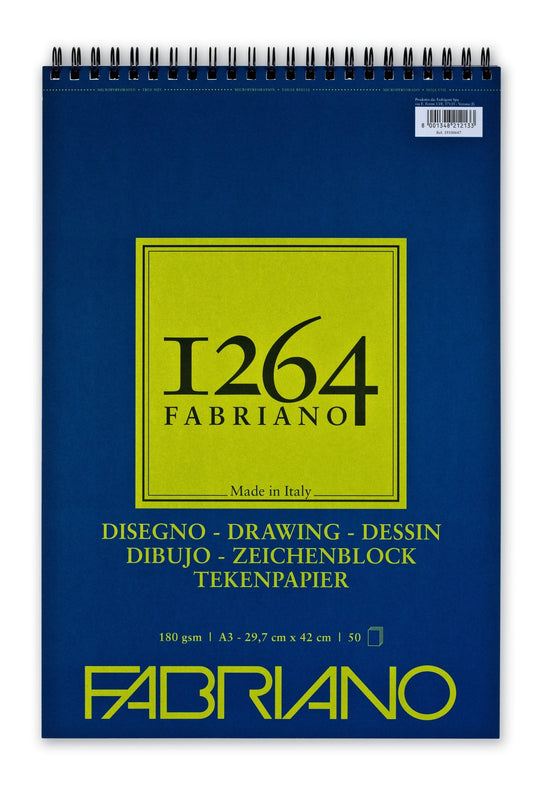 Fabriano 1264 Drawing Pad 180gsm A3 50 Shts Spiral - theartshop.com.au
