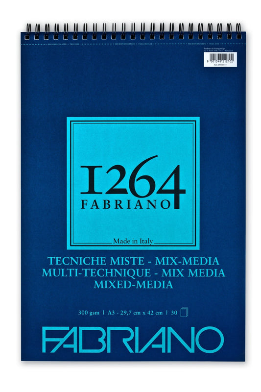 Fabriano 1264 Mixed Media Pad 300gsm A3 30 Shts Spiral - theartshop.com.au