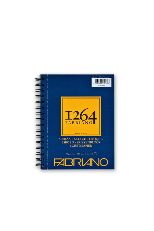 Fabriano 1264 Sketch Pad 90gsm A5 60 Shts Spiral (Long Side) - theartshop.com.au
