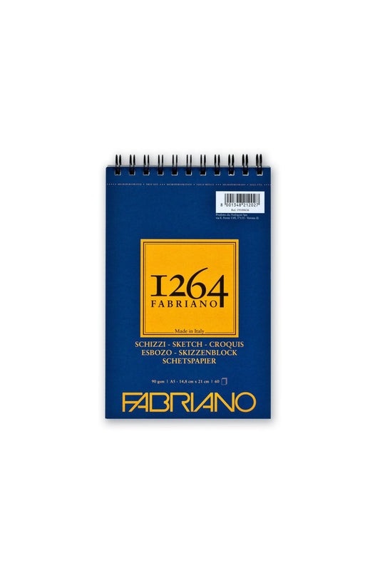 Fabriano 1264 Sketch Pad 90gsm A5 60 Shts Spiral (Short Side) - theartshop.com.au
