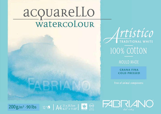 Fabriano Artistico W/C Pad 200gsm C/P A4 - theartshop.com.au