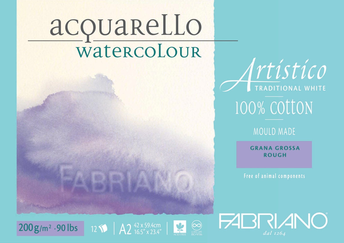 Fabriano Artistico W/C Pad 200gsm Rough A2 - theartshop.com.au