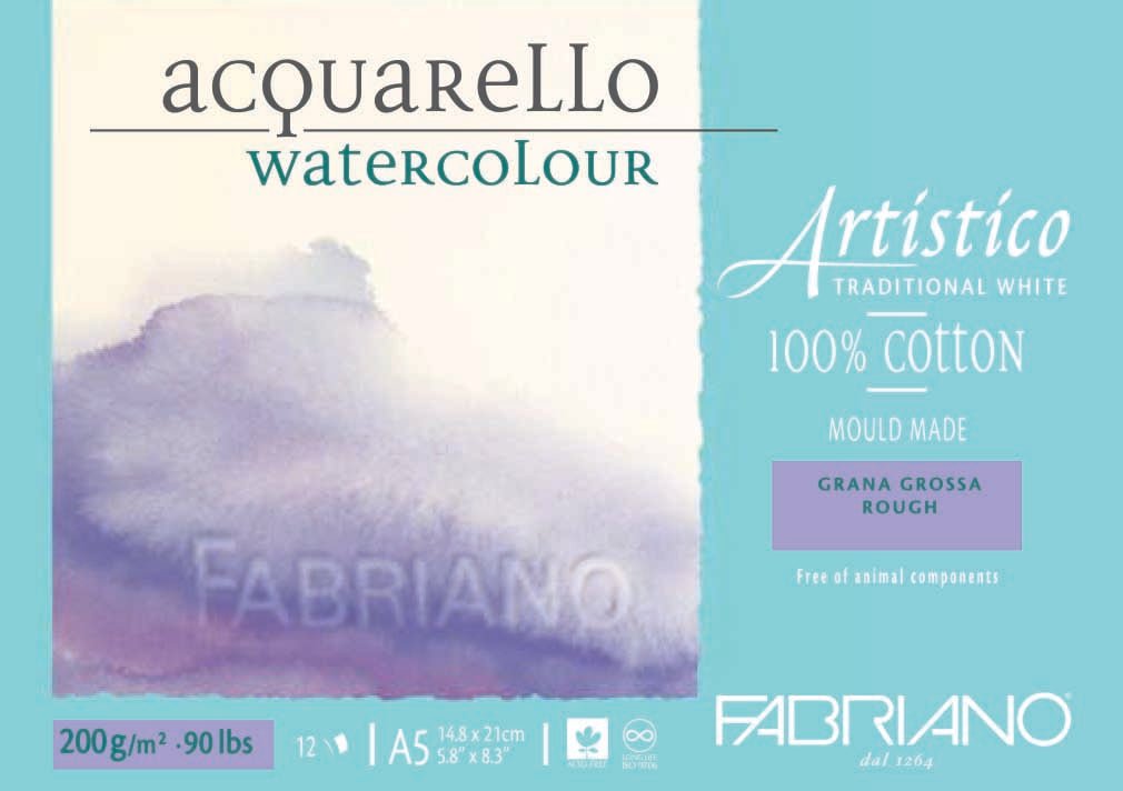 Fabriano Artistico W/C Pad 200gsm Rough A5 - theartshop.com.au