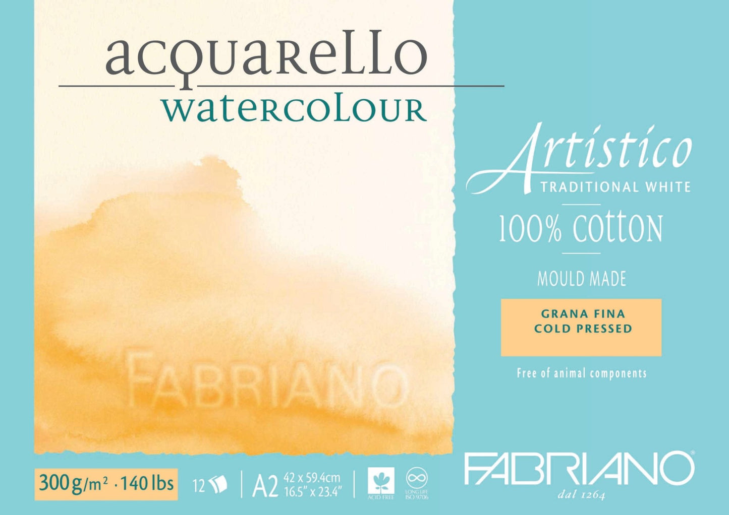 Fabriano Artistico W/C Pad 300gsm C/P A2 - theartshop.com.au