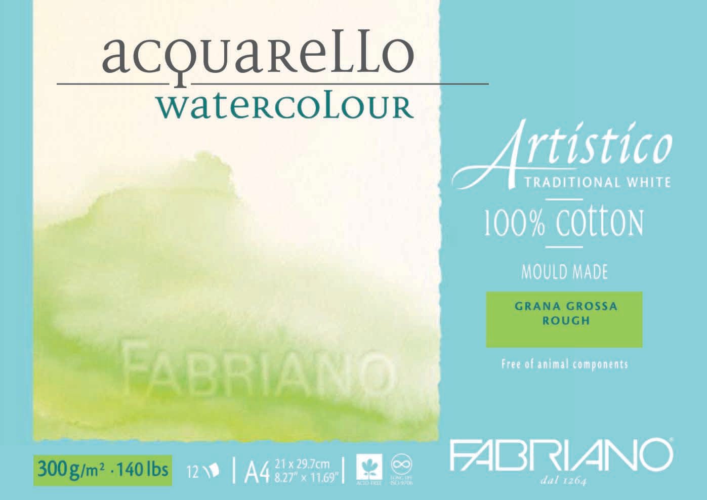 Fabriano Artistico W/C Pad 300gsm Rough A4 - theartshop.com.au