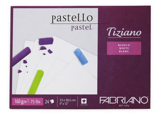 Fabriano Tiziano Pastel Pad 23 x 30.5cm White Pad 160gsm 24 Sheets - theartshop.com.au