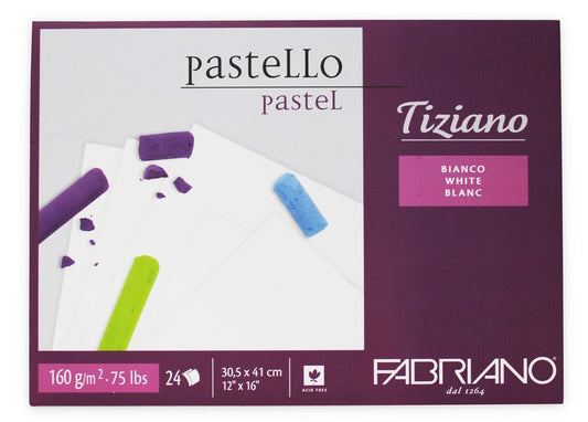 Fabriano Tiziano Pastel Pad 30.5 x 41cm White Pad 160gsm 24 Sheets - theartshop.com.au