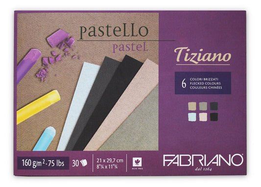 Fabriano Tiziano Pastel Pad A4 Flecked Colours Pad 160gsm 30 Sheets - theartshop.com.au