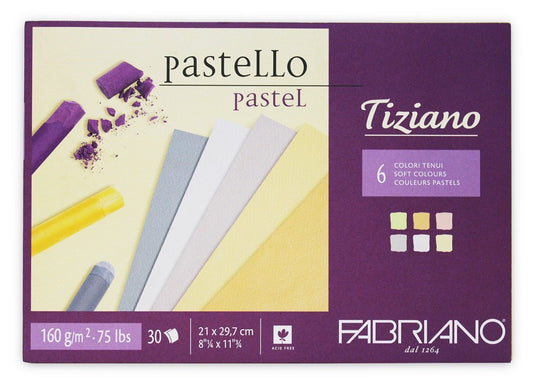 Fabriano Tiziano Pastel Pad A4 Soft Colours Pad 160gsm 30 Sheets - theartshop.com.au