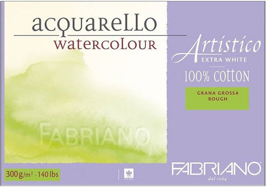 Fabriano Watercolour Block Extra White 300gsm Rough 23 x 30.5cm 20 Sheet - theartshop.com.au