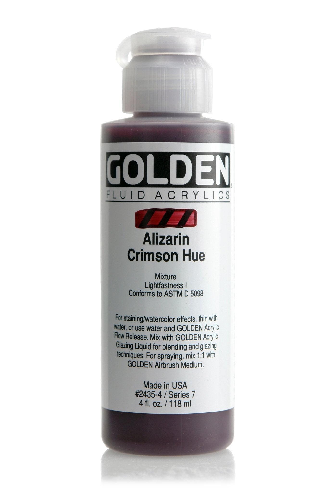 Golden Fluid Acrylic 118ml Alizarin Crimson - theartshop.com.au