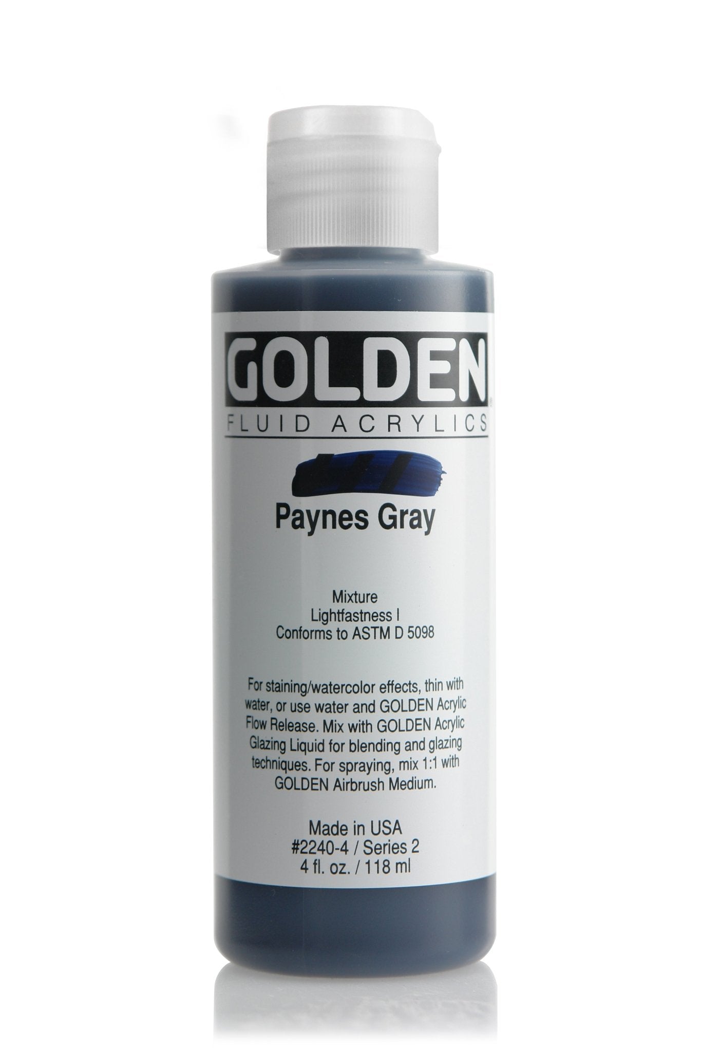 Golden Fluid Acrylic 118ml Paynes Gray - theartshop.com.au