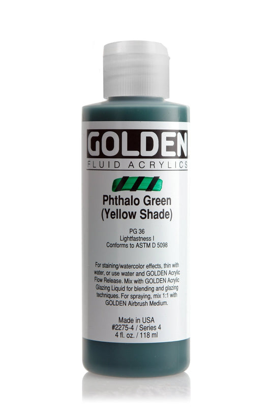 Golden Fluid Acrylic 118ml Phthalo Green Yellow Shade - theartshop.com.au